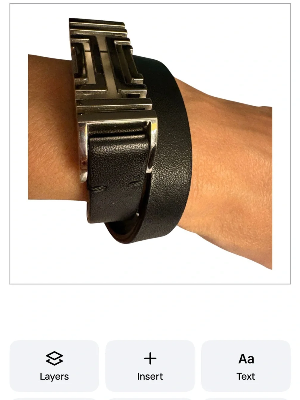 Tory Burch x Fitbit Fret Double Wrap Leather Bracelet Black